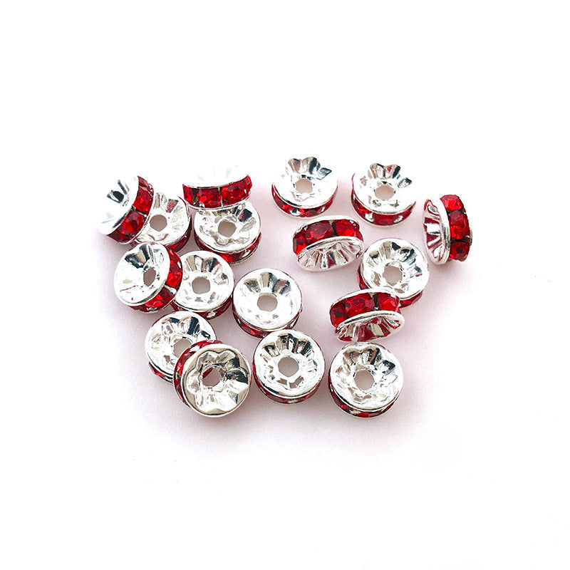Venta al por mayor, 100 unidades/paquete, 8MM, accesorios de bricolaje, cuentas de aleación de anillo de perforación